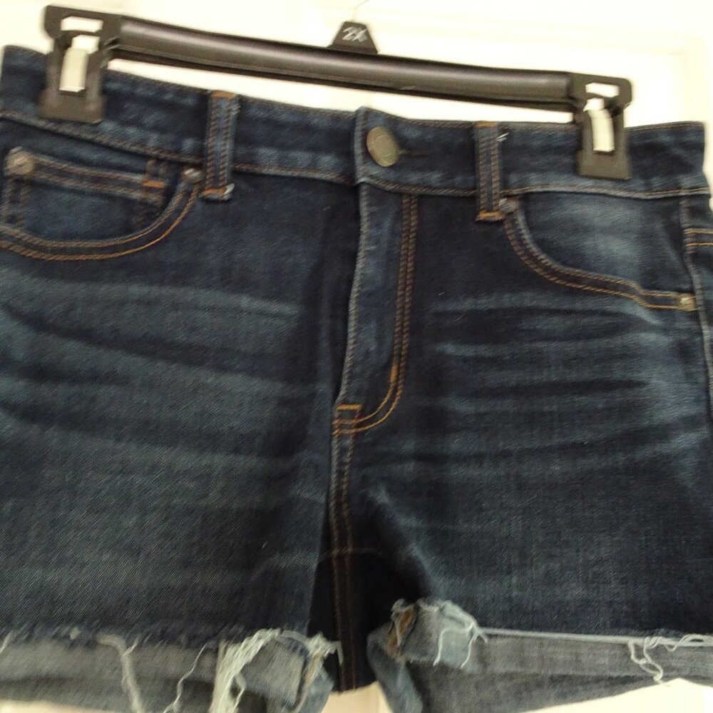 American Eagle Women's Size 4 Blue Denim Shorts 360 Super Stretch Cuffs